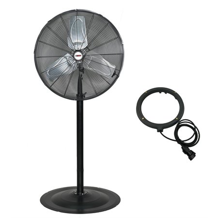 K-Tool International 24 In Waterproof Non Oscillating Fan W/Misting Attachment KTI77723KIT